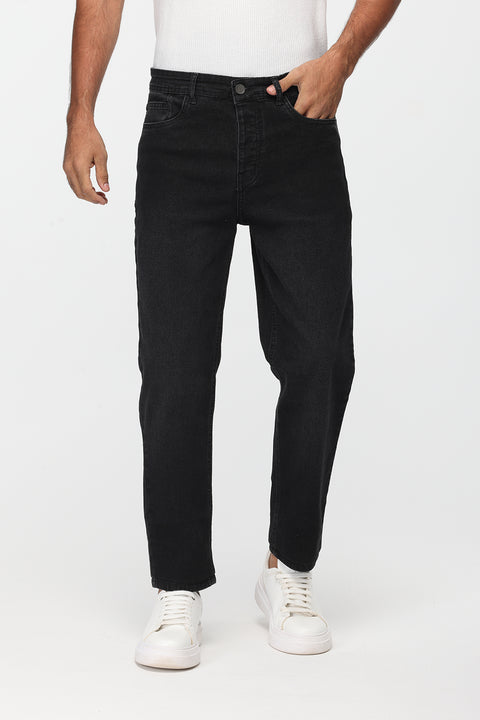 Slim Straight Fit Trousers Jeans Black