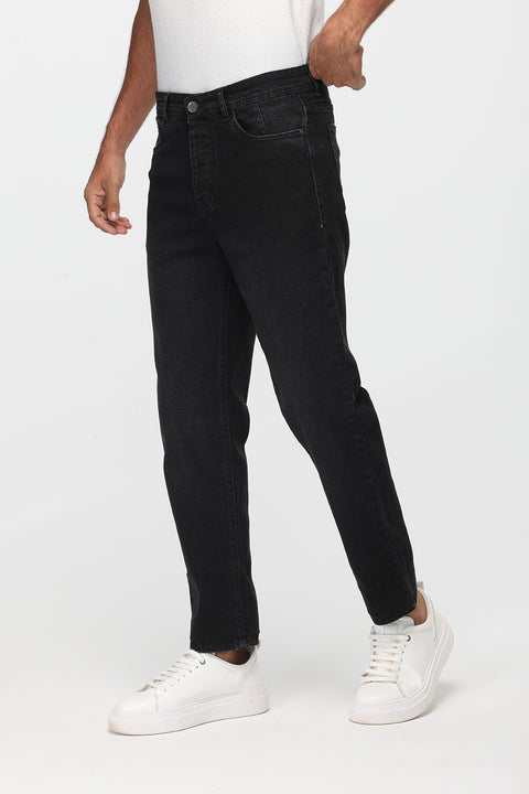 Slim Straight Fit Trousers Jeans Black