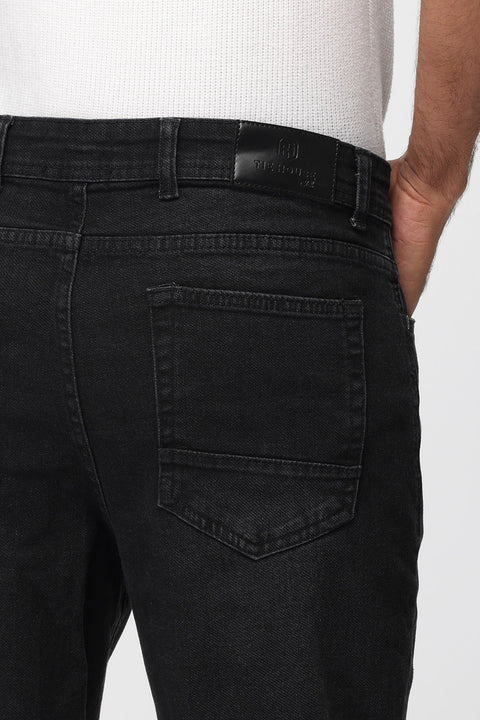 Slim Straight Fit Trousers Jeans Black