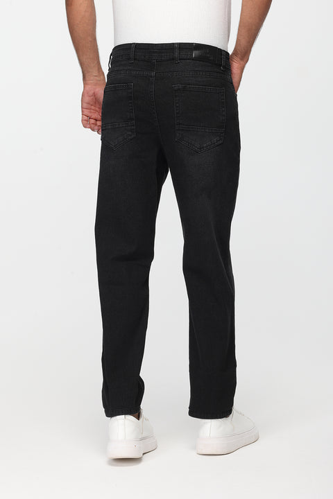 Slim Straight Fit Trousers Jeans Black