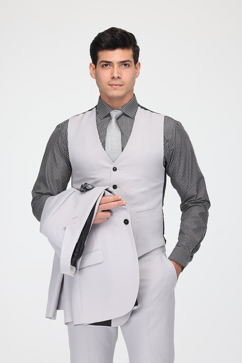 Slim Fit Suit Gray