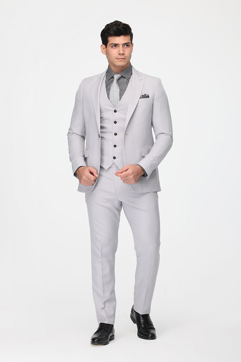 Slim Fit Suit Gray