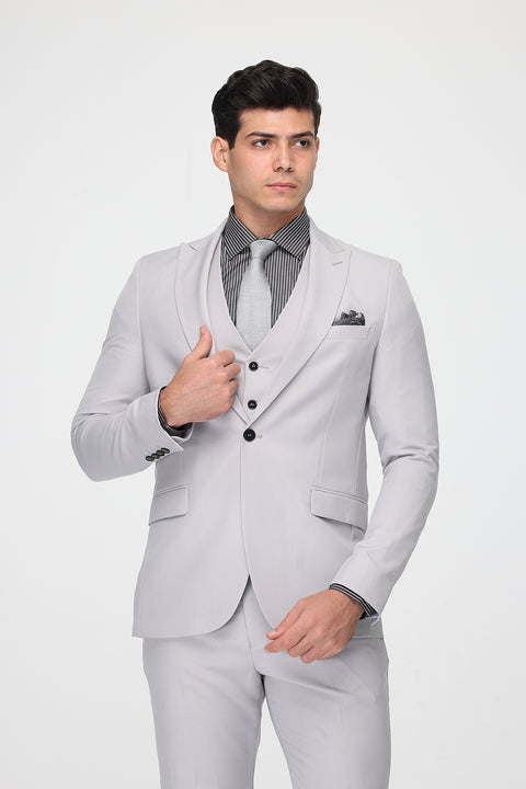 Slim Fit Suit Gray