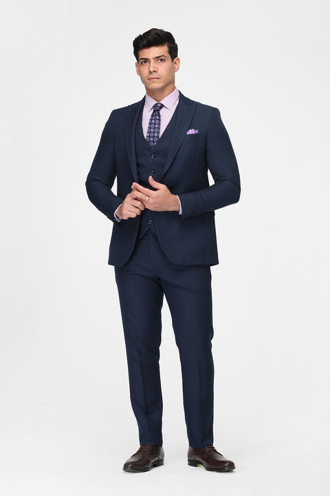 Slim Fit Suit Dark Blue