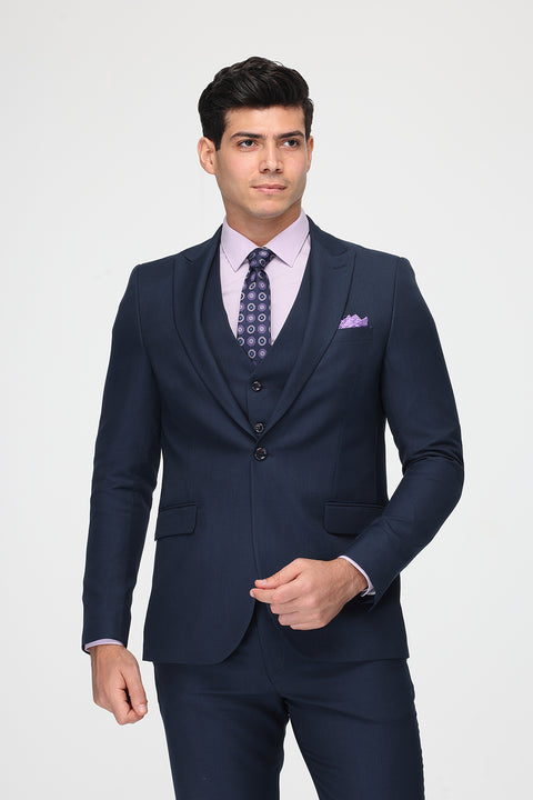 Slim Fit Suit Dark Blue