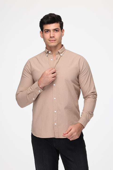 New Fit Shirt Oxford Beige 100% Cotton