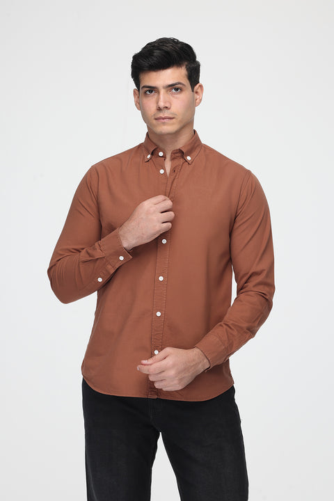 New Fit Shirt Oxford Orange 100% Cotton