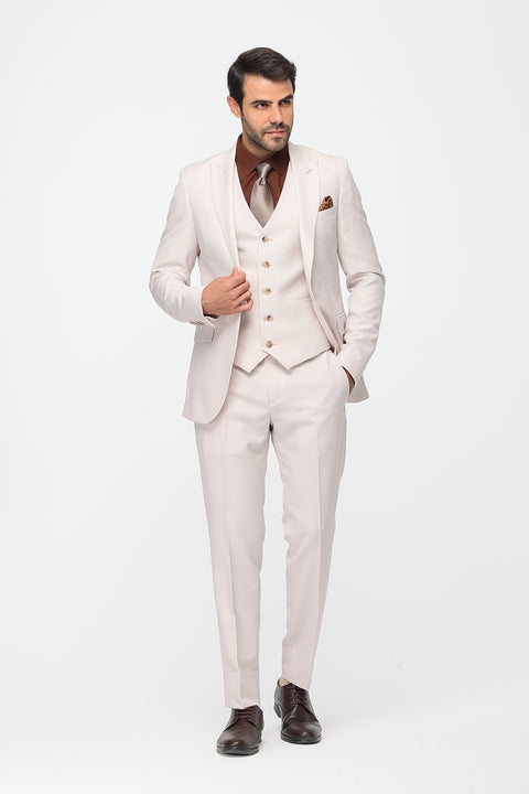 Slim Fit Suit Beige