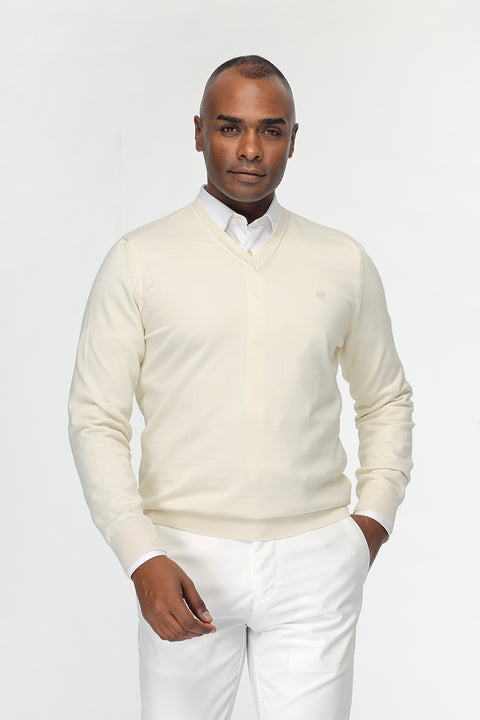 Regular Fit Pullover V Beige