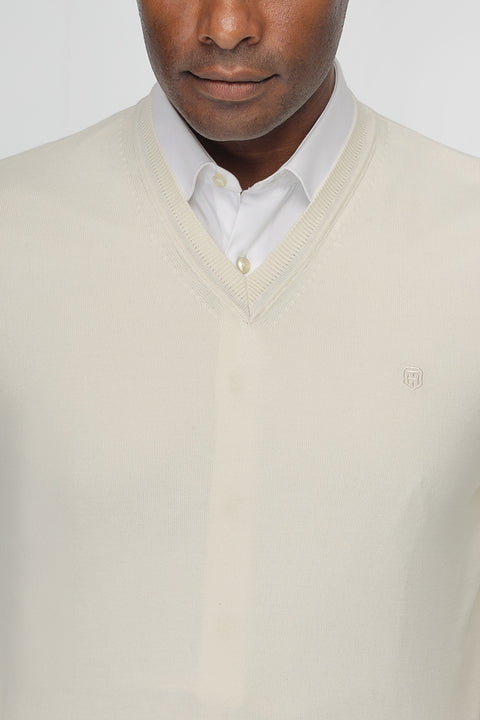 Regular Fit Pullover V Beige