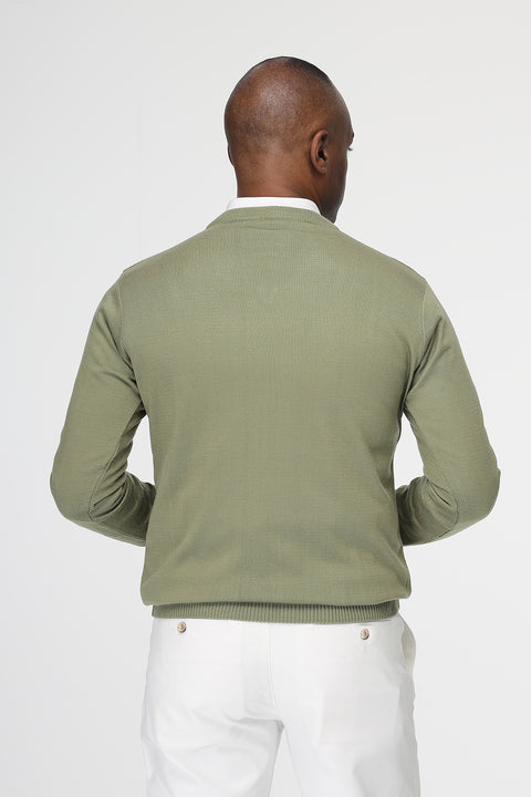 Regular Fit Pullover V Green