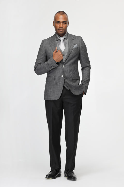 Slim Straight Fit Suit Gray