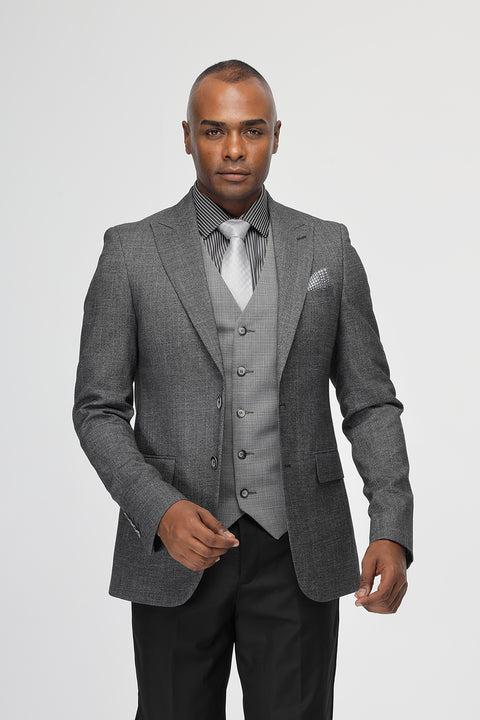 Slim Straight Fit Suit Gray