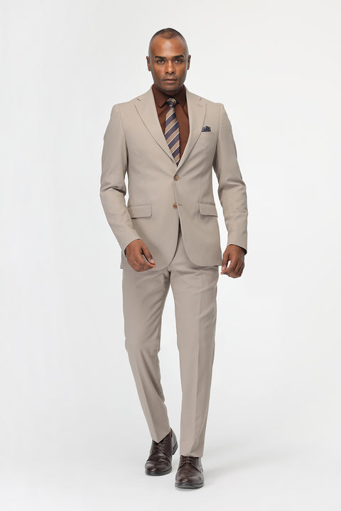 Slim Fit Suit Beige