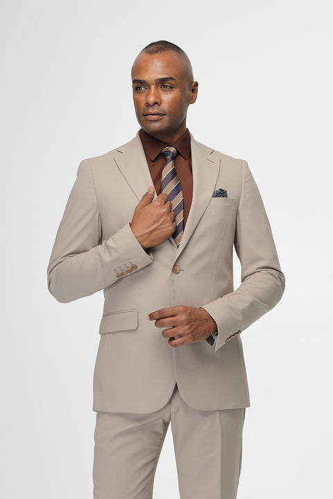 Slim Fit Suit Beige