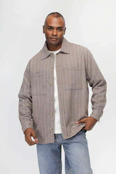 Relax Fit Over Shirt Beige