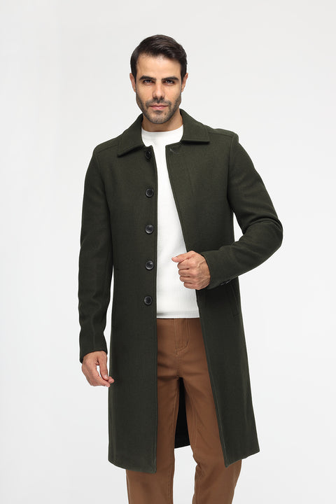 Regular Fit Coat Green
