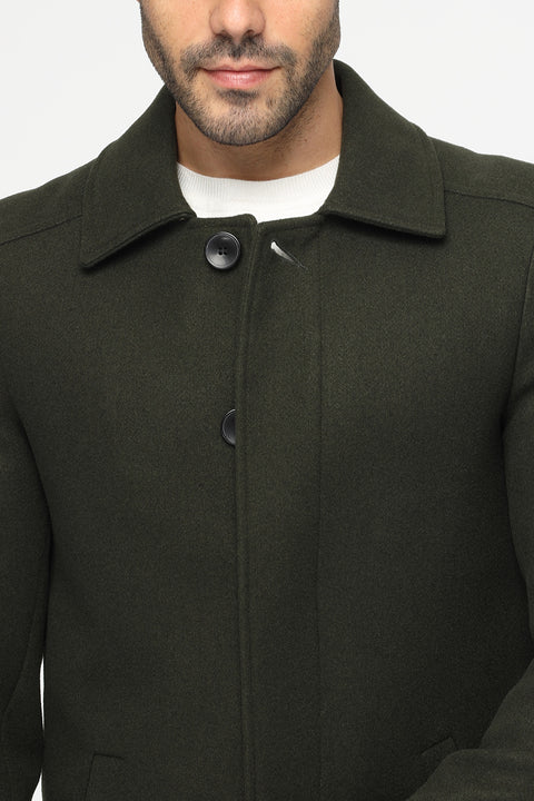 Regular Fit Coat Green