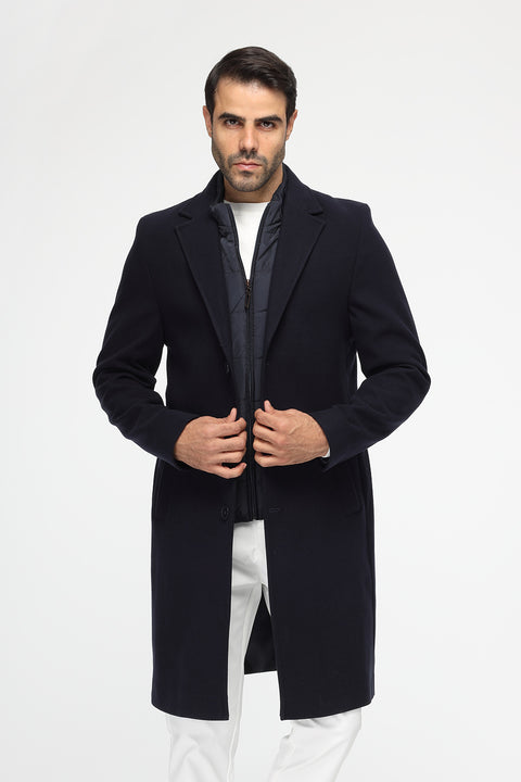 Regular Fit Coat Dark Blue