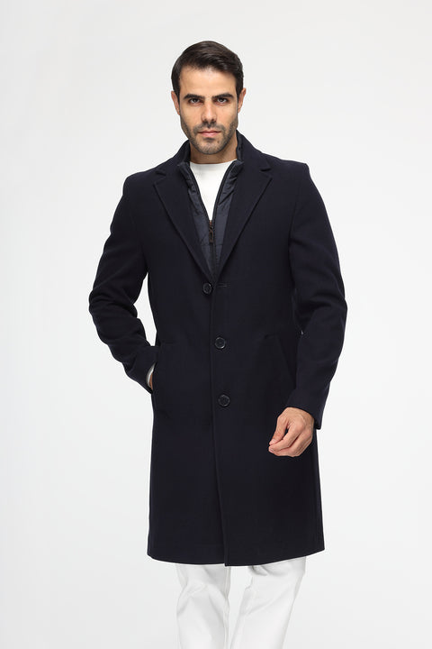 Regular Fit Coat Dark Blue