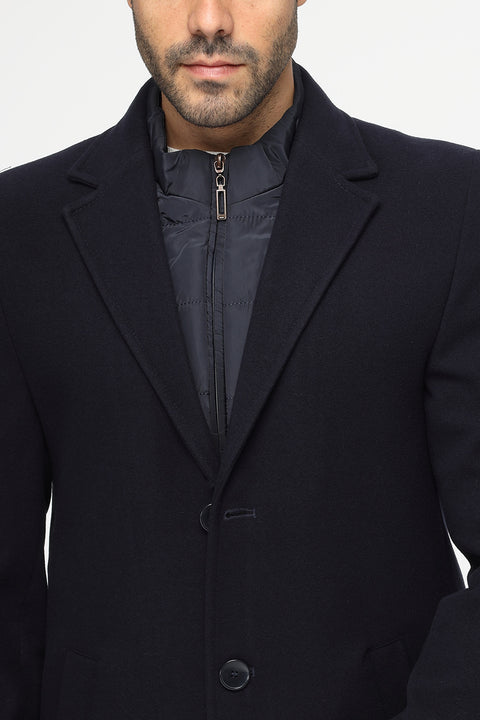 Regular Fit Coat Dark Blue