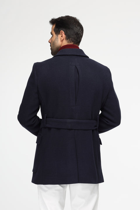 Regular Fit Coat Dark Blue