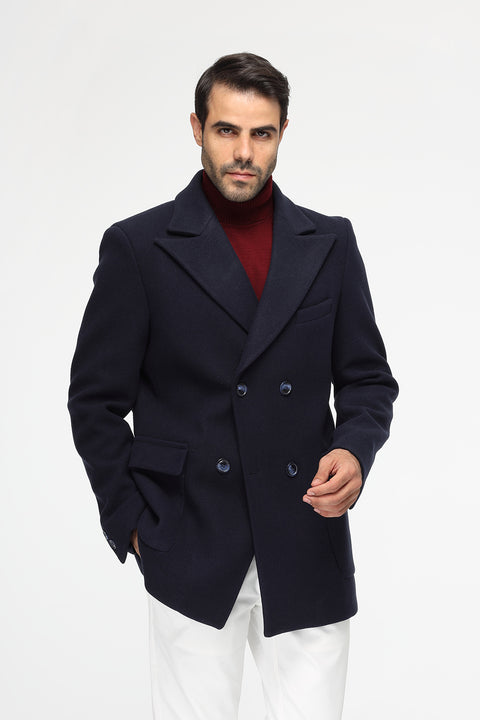 Regular Fit Coat Dark Blue