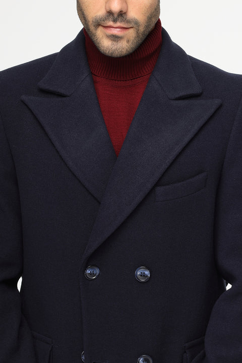 Regular Fit Coat Dark Blue