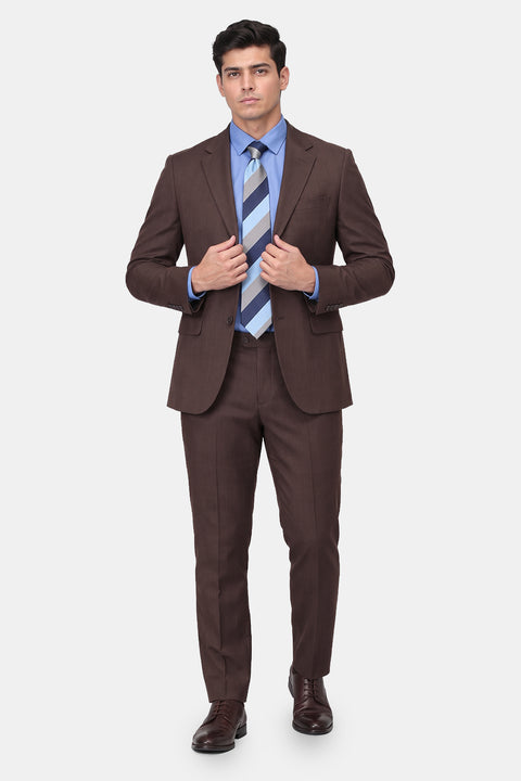 Slim Fit Suit Brown