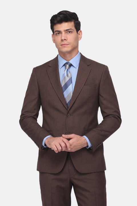 Slim Fit Suit Brown