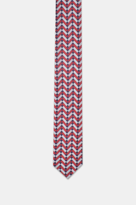 Jacquard Tie 7 cm Red