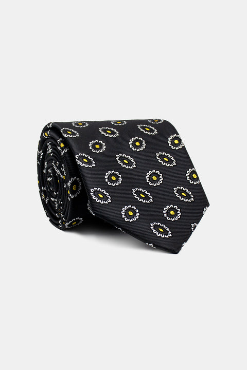 Jacquard Tie 7 cm Black