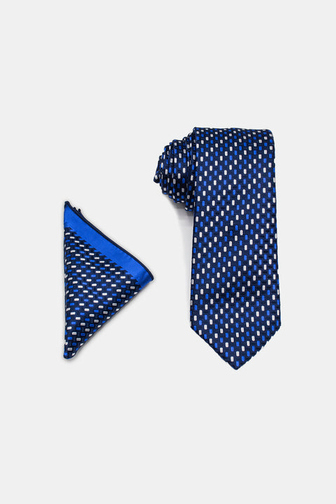 Jacquard Tie 7 cm Blue
