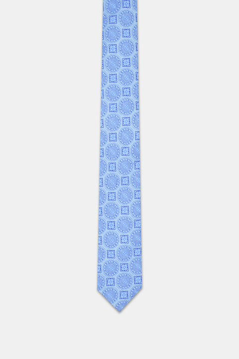Jacquard Tie 7 cm Light Blue