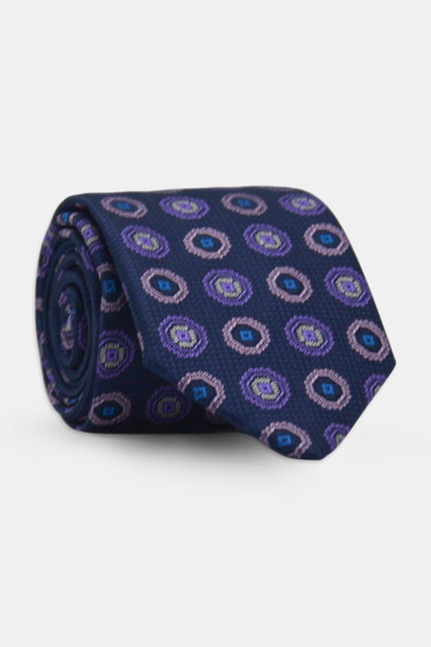 Jacquard Tie 7 cm Dark Blue