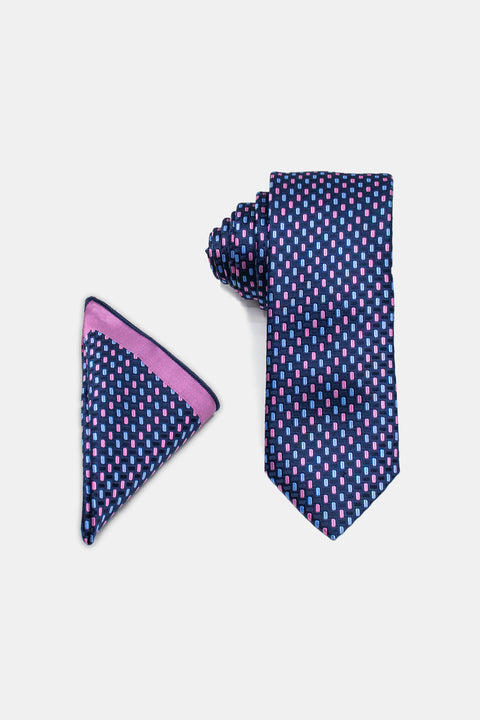 Jacquard Tie 7 cm Blue