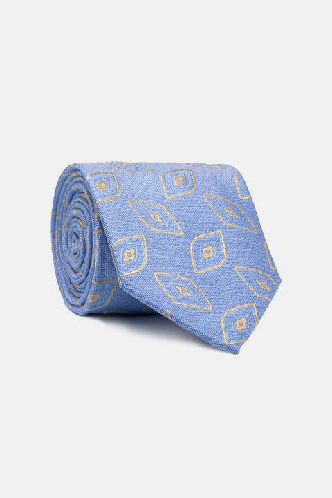 Jacquard Tie 7 cm Light Blue