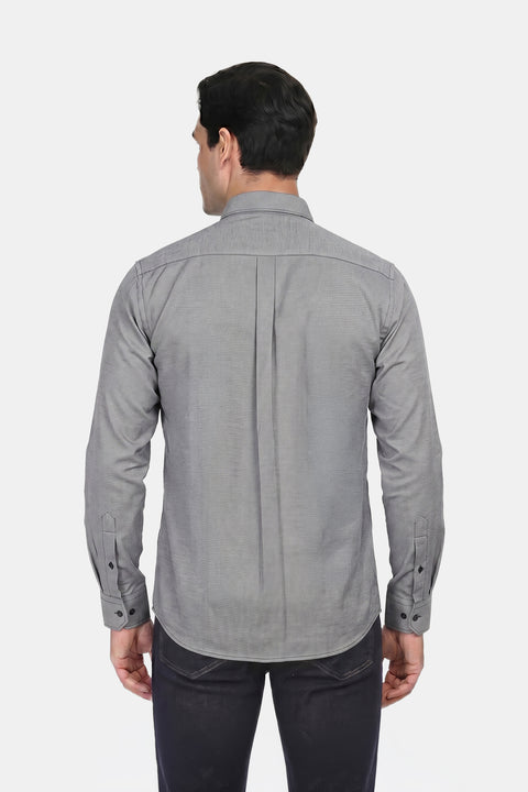 Regular Fit Oxford Shirt Gray 100% Cotton