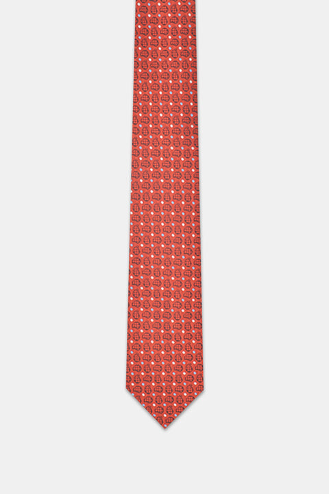 Jacquard Tie 7 cm Orange