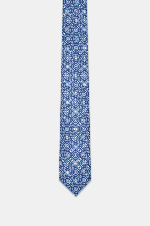 Jacquard Tie 7 cm Blue