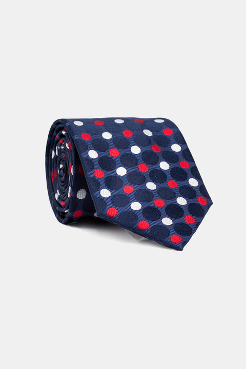 Jacquard Tie 7 cm Dark Blue