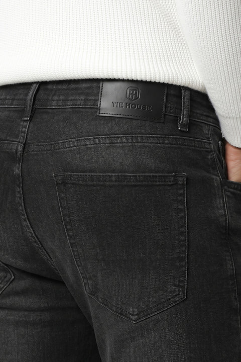 Slim Straight Fit Trousers Jeans Gray