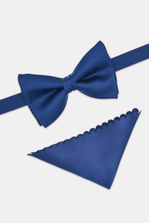 Plain Bow Tie Dark Blue