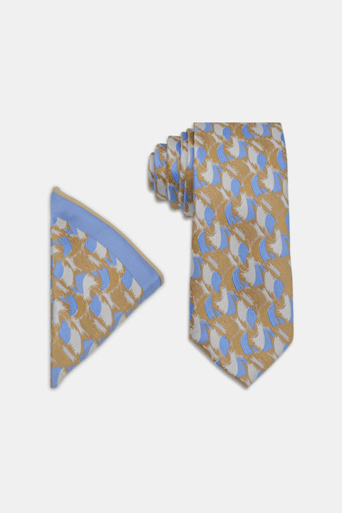 Jacquard Tie 7 cm Beige