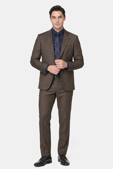 Regular Fit Suit Brown