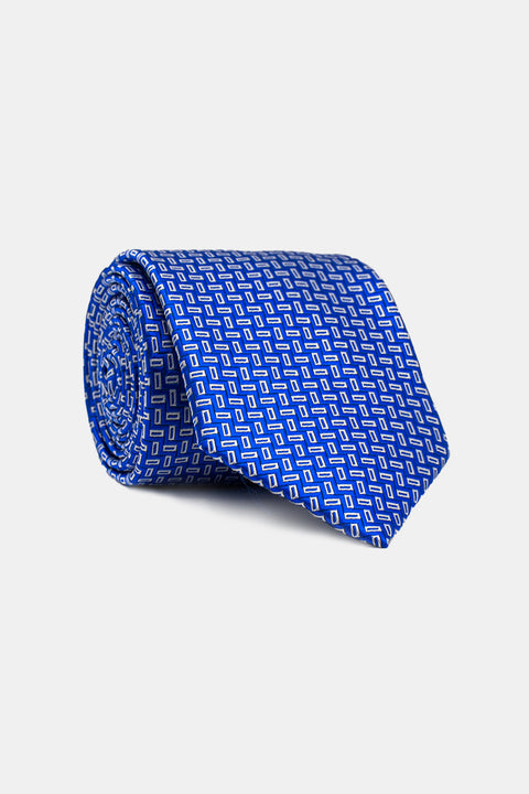 Jacquard Tie 7 cm Blue