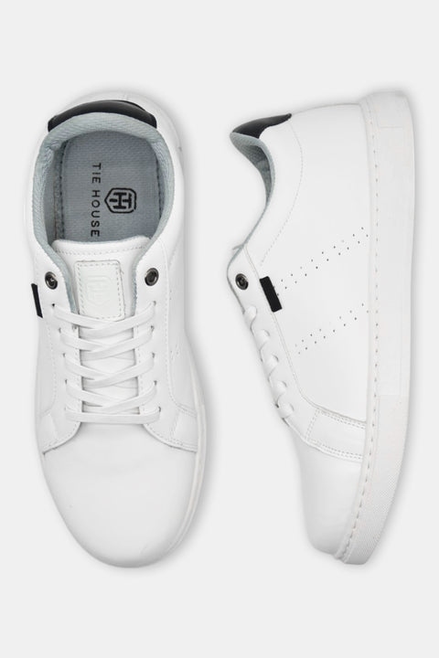 White Sneakers with Subtle Black Details