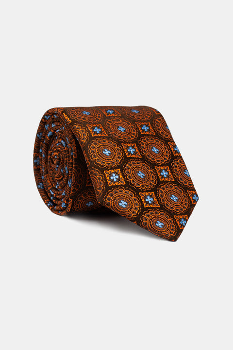 Jacquard Tie 7 cm Orange