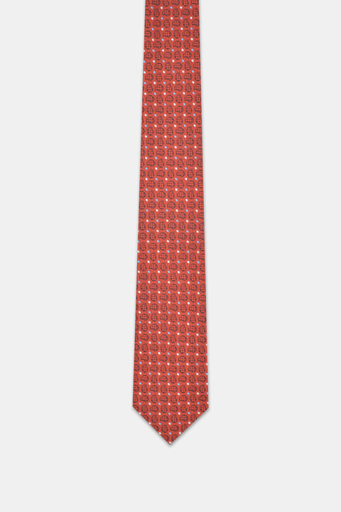 Jacquard Tie 7 cm Orange