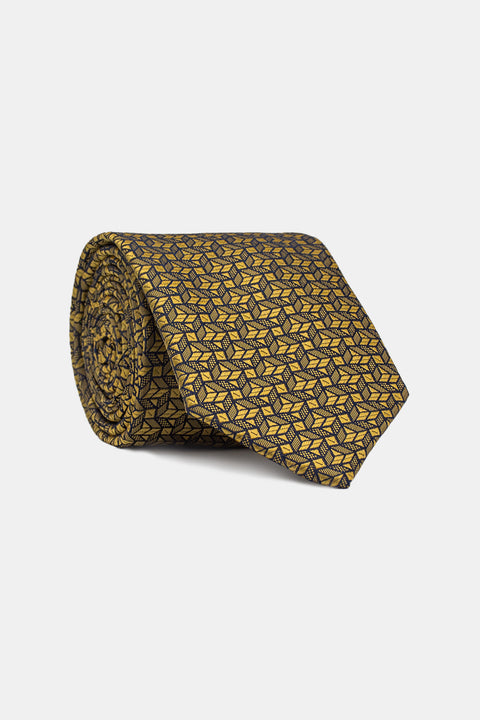 Jacquard Tie 7 cm Yellow